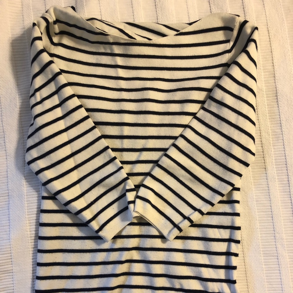 Lux Essentials Denim Striped Sweater